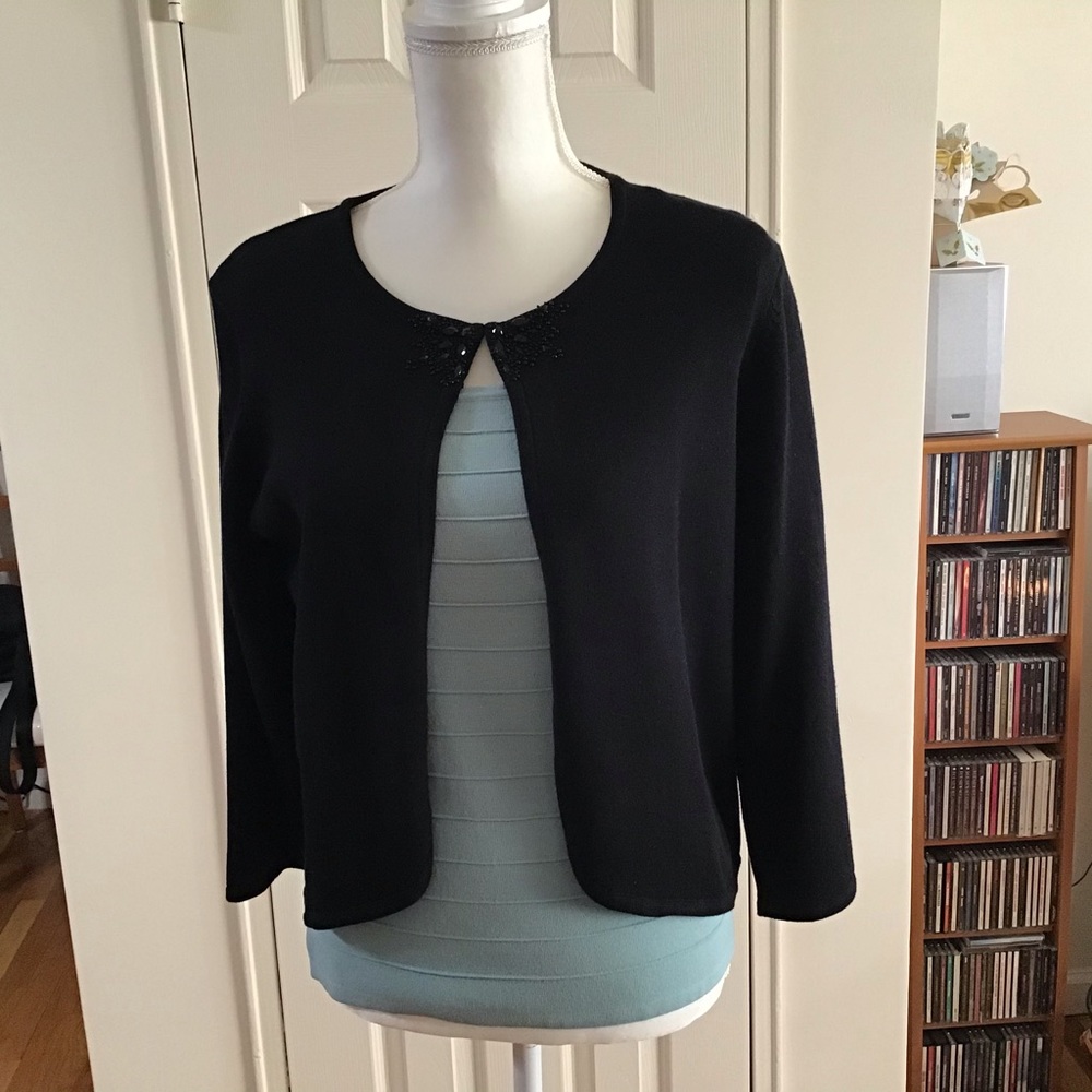 Cable & Gauge Light Blue Elegant Knit Sleeveless Top Summer Office - Picture 3 of 9